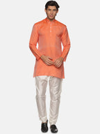 Sethukrishna Men Orange Kurta with Pyjamas | Grocsy