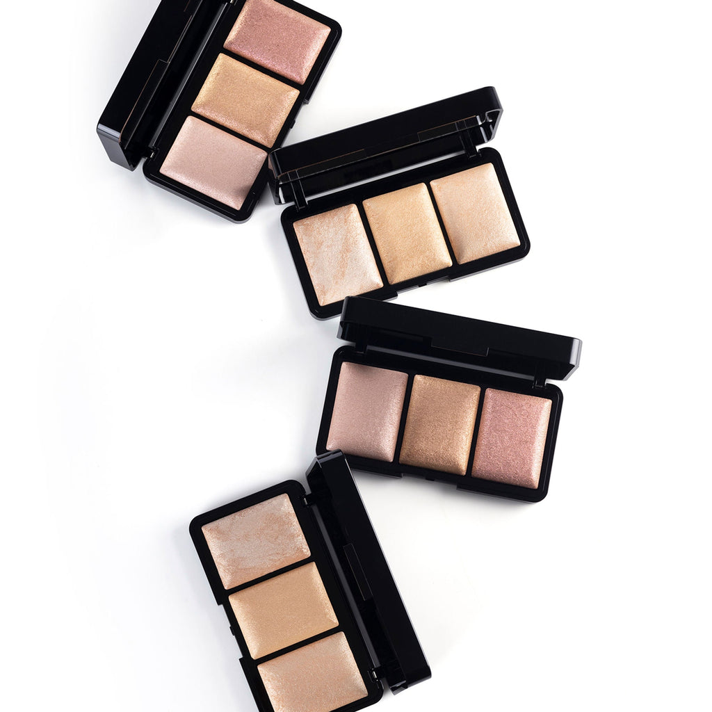 PAC Studio Trio Glow Highlighter X3 Gold - Ultra Blinding Finish, Silky Smooth Texture, Blends Seamlessly | Grocsy
