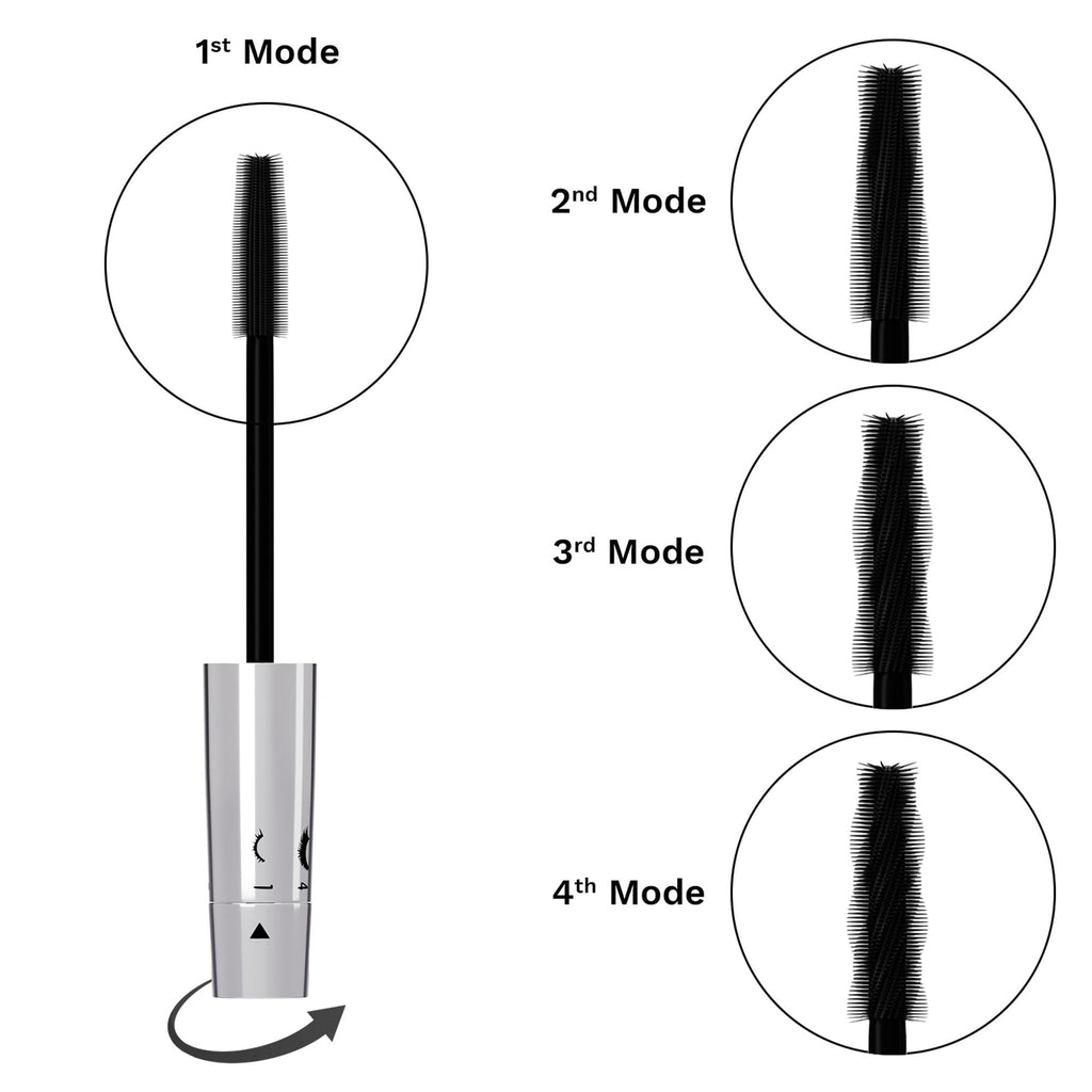 PAC Studio Twist & Lift Mascara - 4-in-1 Mascara Wand, Curls Defines Volumizes & Lifts, Waterproof | Grocsy