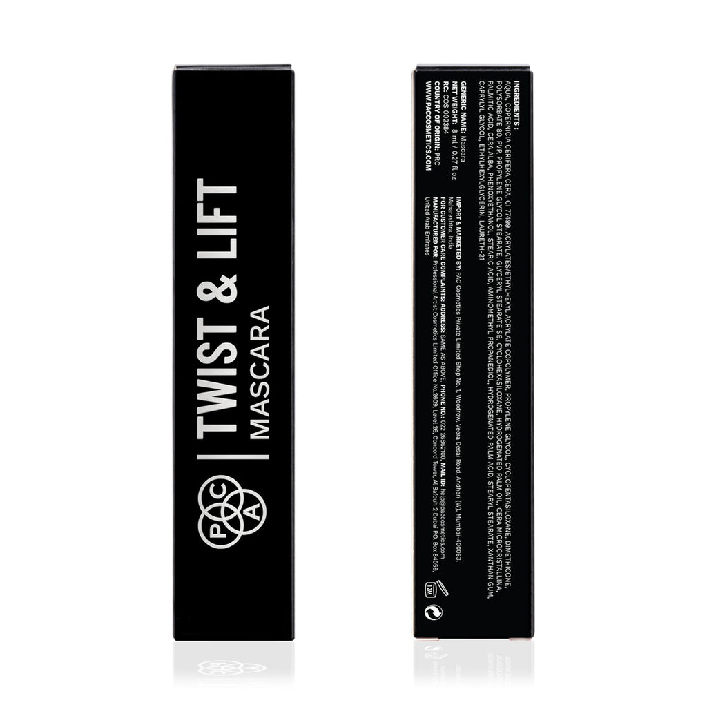 PAC Studio Twist & Lift Mascara - 4-in-1 Mascara Wand, Curls Defines Volumizes & Lifts, Waterproof | Grocsy