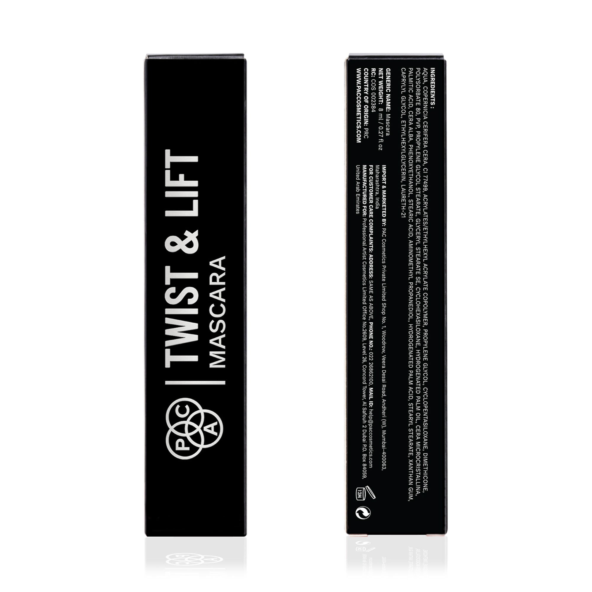 PAC Studio Twist & Lift Mascara - 4-in-1 Mascara Wand, Curls Defines Volumizes & Lifts, Waterproof | Grocsy