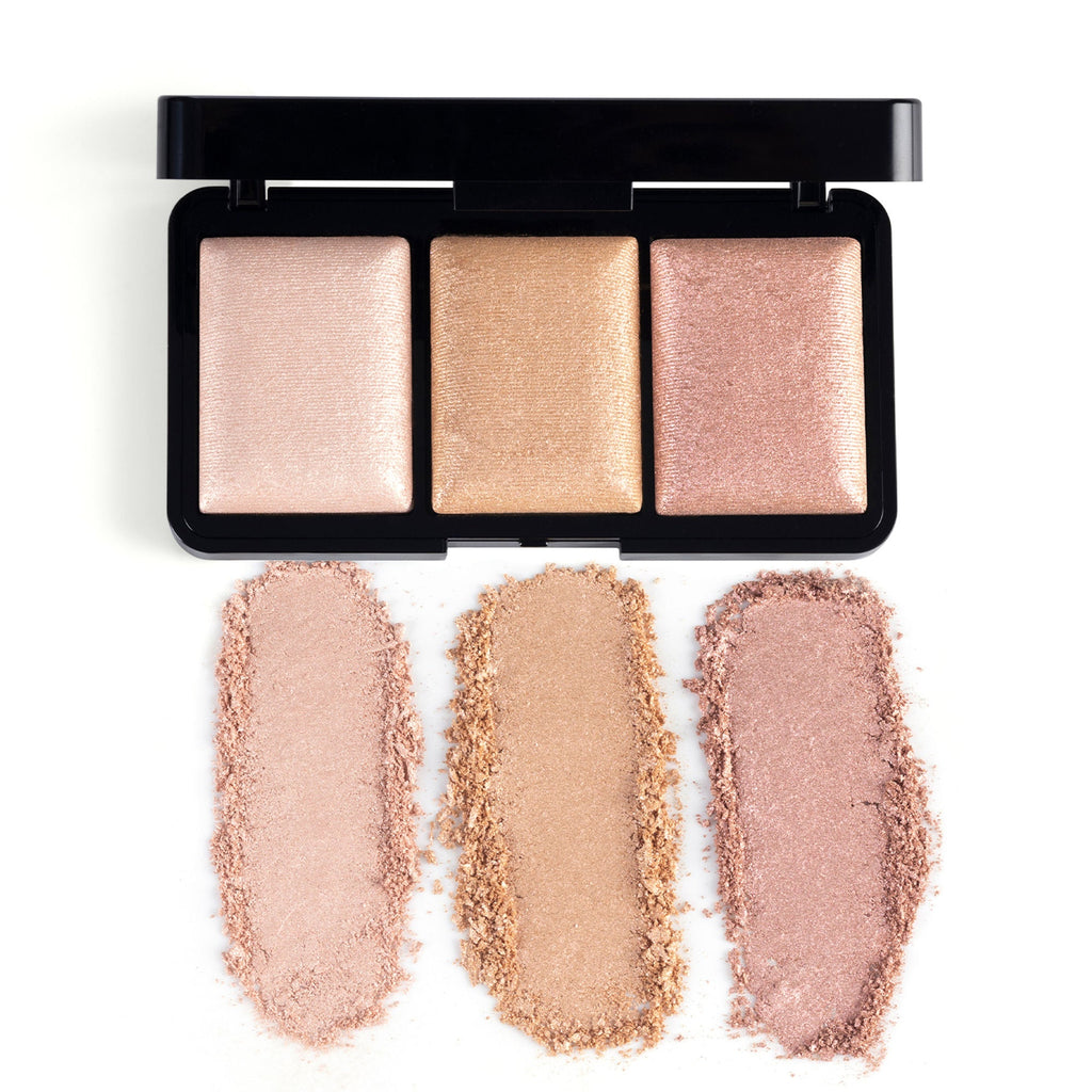 PAC Studio Trio Glow Highlighter X3 Pink - Ultra Blinding Finish, Silky Smooth Texture, Blends Seamlessly | Grocsy