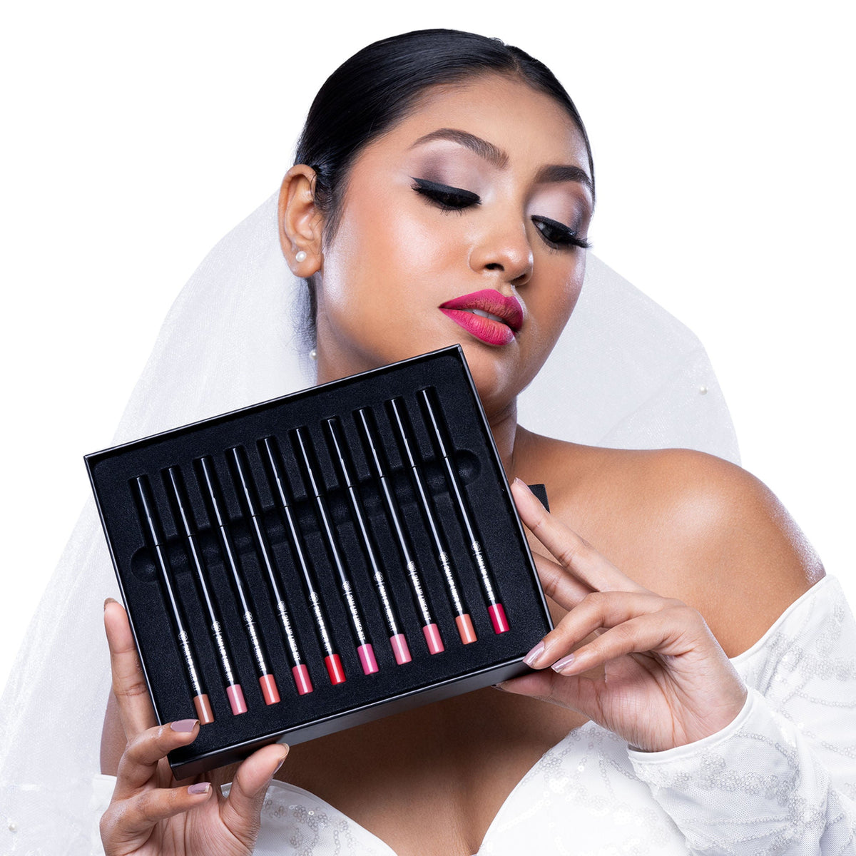 PAC Studio 24H Lip Liner Kit Bridal - 24H Comfortable Wear, Highly Pigmented, Waterproof & Smudgeproof | Grocsy