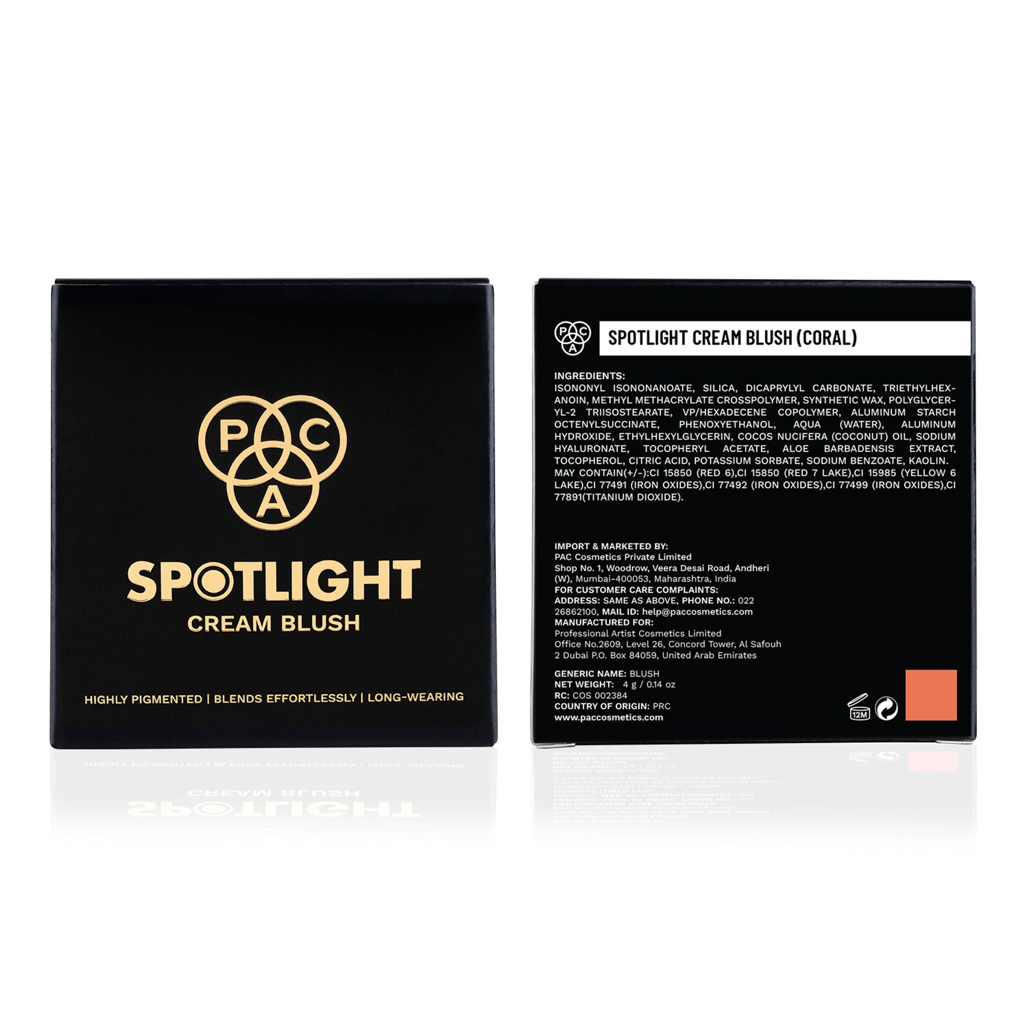 PAC Studio Spotlight Cream Blush - Coral | Grocsy
