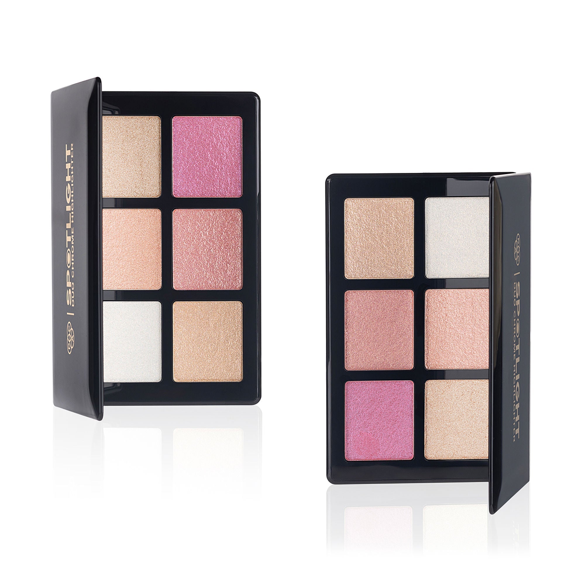 PAC Studio Spotlight Duo Chrome Highlighter Palette - Silky Smooth Blendable Multi Chromes, Intense Payoff | Grocsy