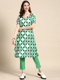 Sangria Women Printed Kurta with Trousers | Grocsy