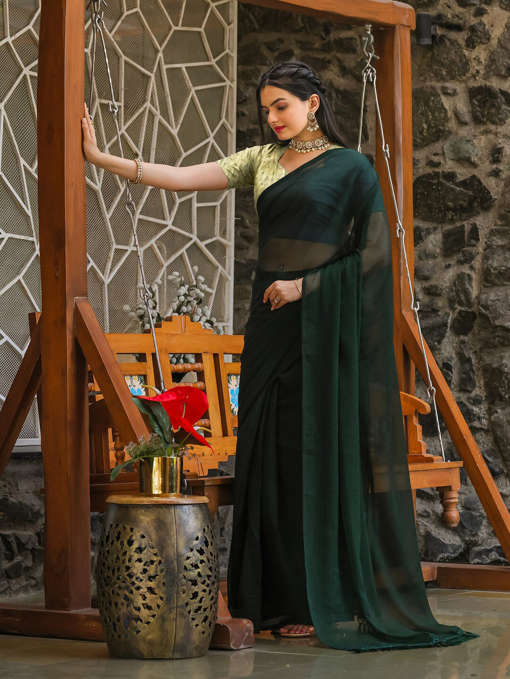 Tikhi Imli No Border Ready to Wear Saree | Grocsy