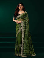 Joban Fashion Green Net Party Wear Sarees | Grocsy