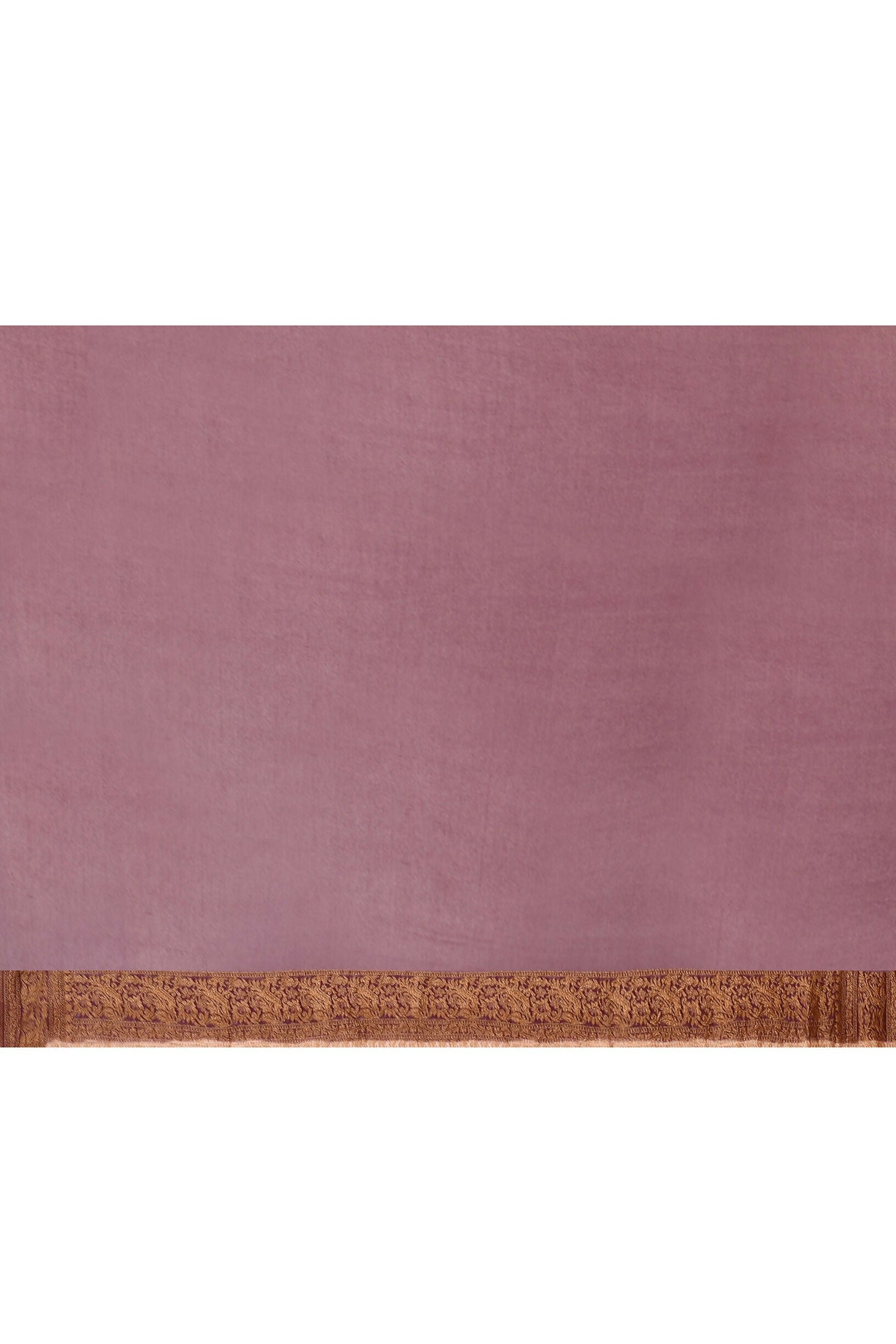 Joban Fashion Ivory Crepe Chiffon Pure Handloom Banarasi Silk Saree | Grocsy