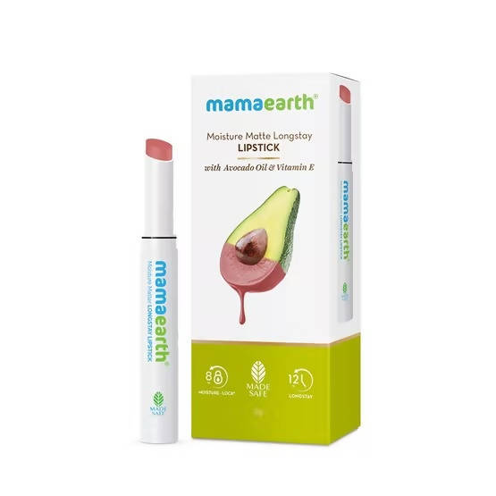 Mamaearth Moisture Matte Long Stay Lipstick-Bubblegum Nude | Grocsy