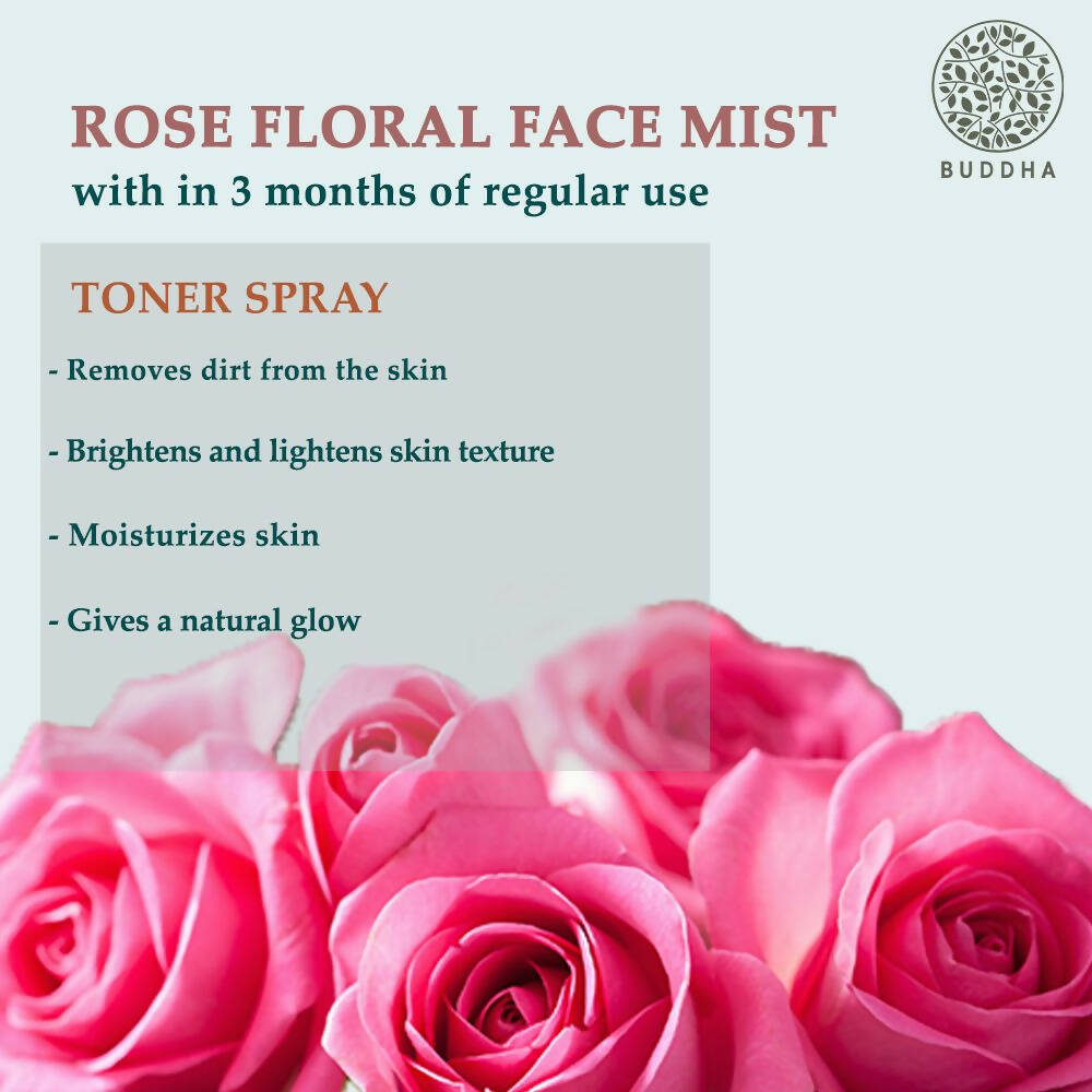 Buddha Natural Rose Facial Mist Toner - For Skin Lightening and Dark Spots Men & Women | Grocsy
