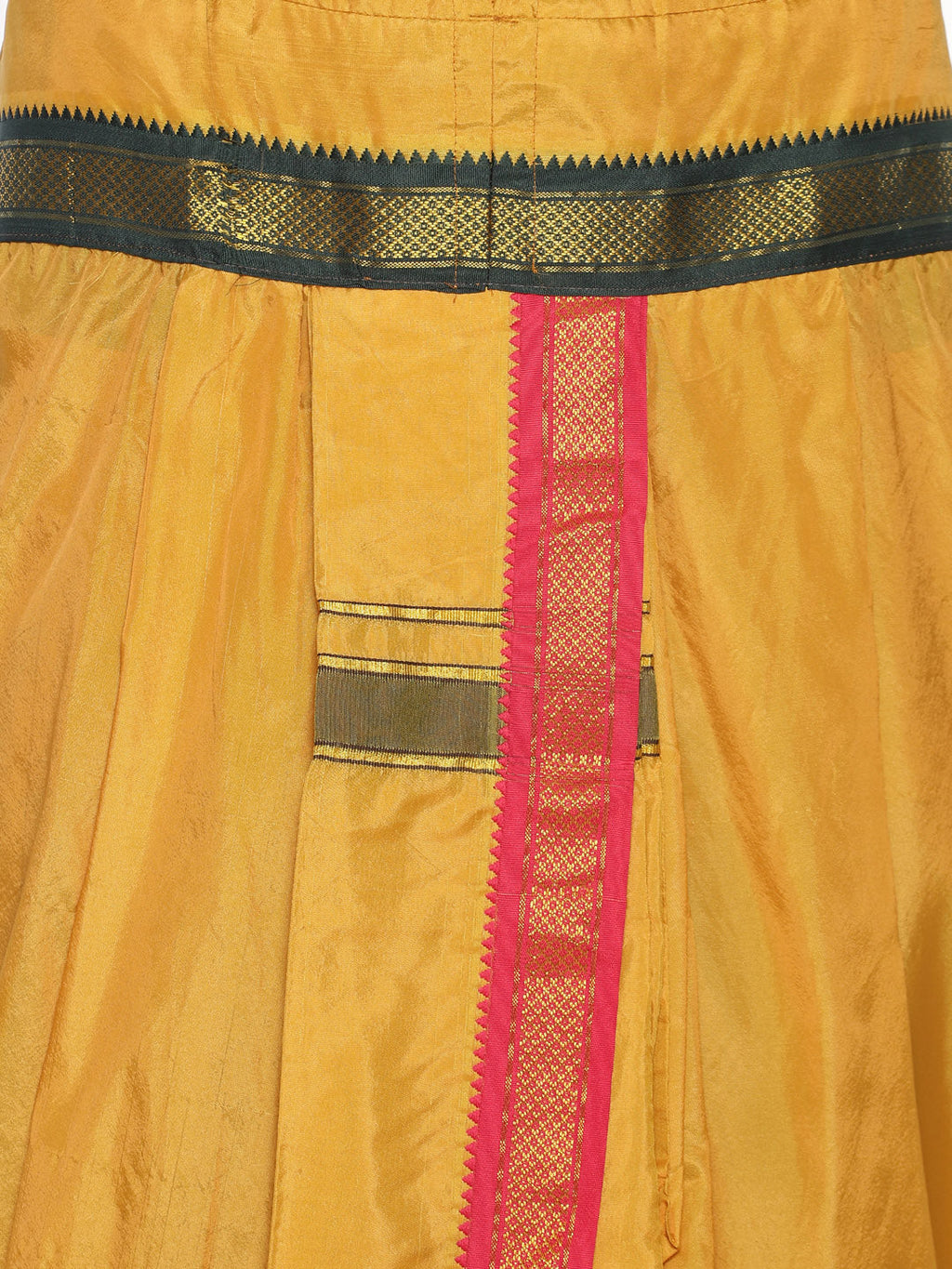 Sethukrishna Mustard Yellow Solid Readymade Dhoti Pant For Men | Grocsy