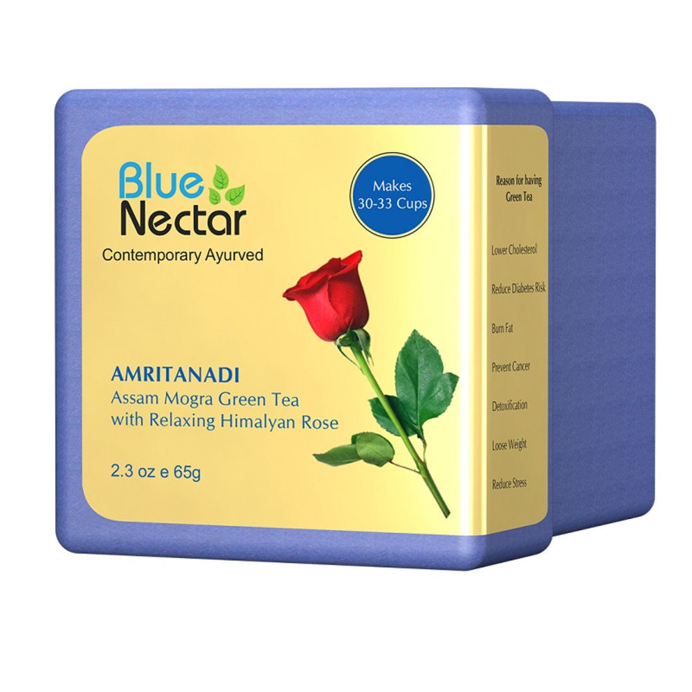 Blue Nectar Amritanadi Assam Mogra Green Tea with Himalyan Rose | Grocsy