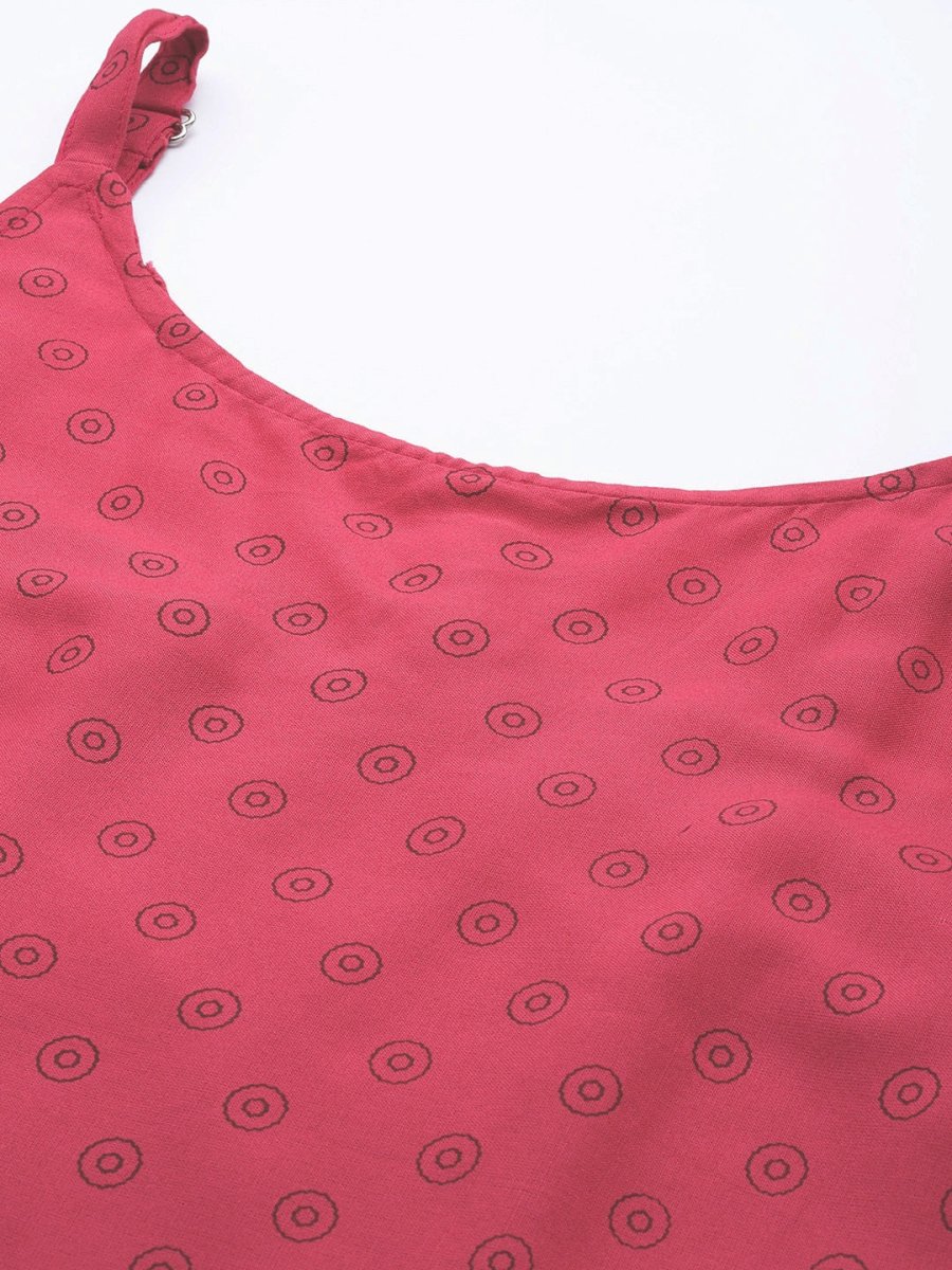All About You Women Pink Printed Kurta with Palazzos & Dupatta | Grocsy