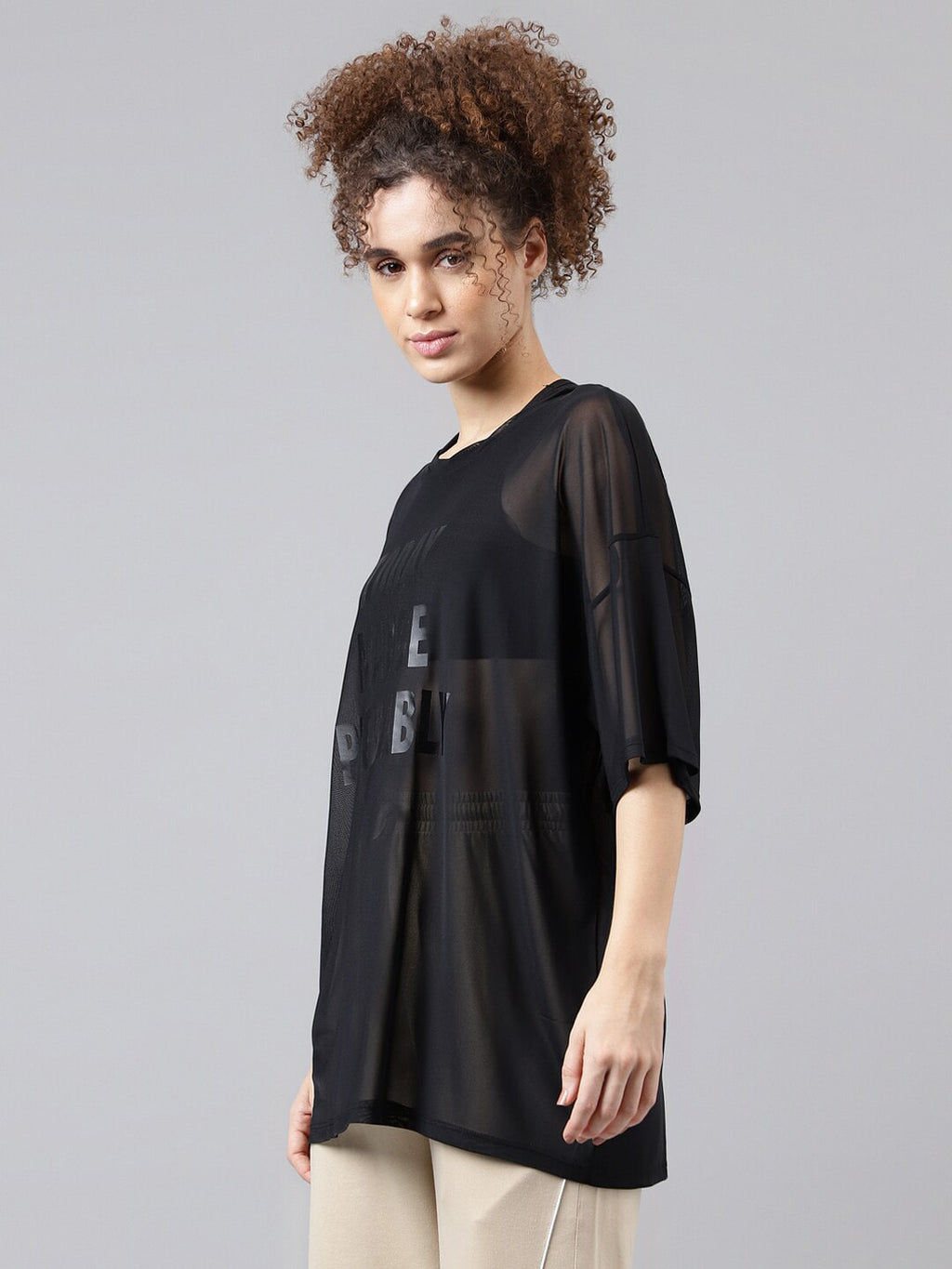 MKH Typography Printed Relaxed Fit Sheer Dri-FIT T-shirt | Grocsy