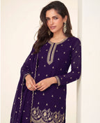 KC Bollywood Style Purple Georgette Suit For Women | Grocsy