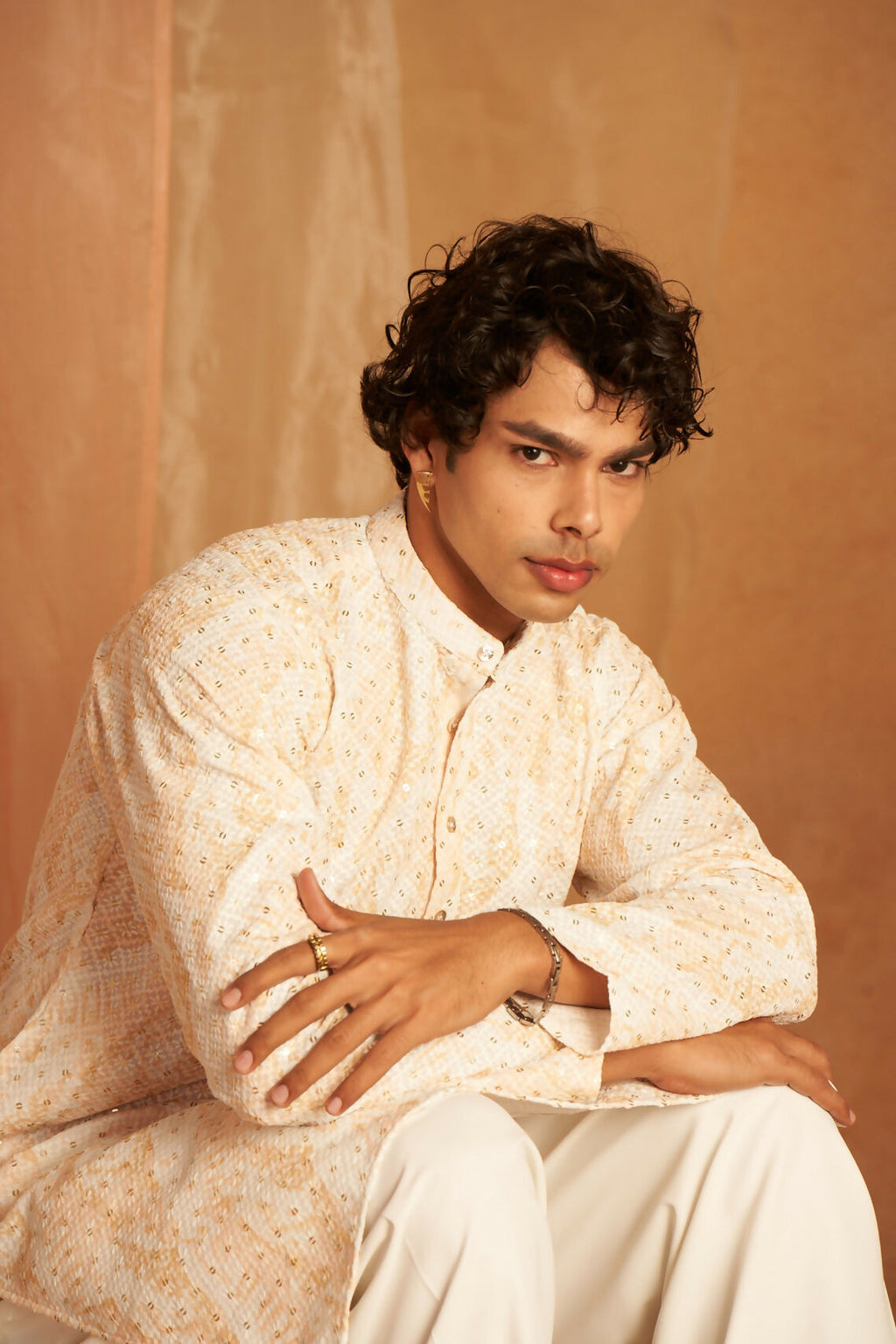 Yellow Viscose Chikankari Embroidery Work Men's Kurta Set - Mahotsav | Grocsy