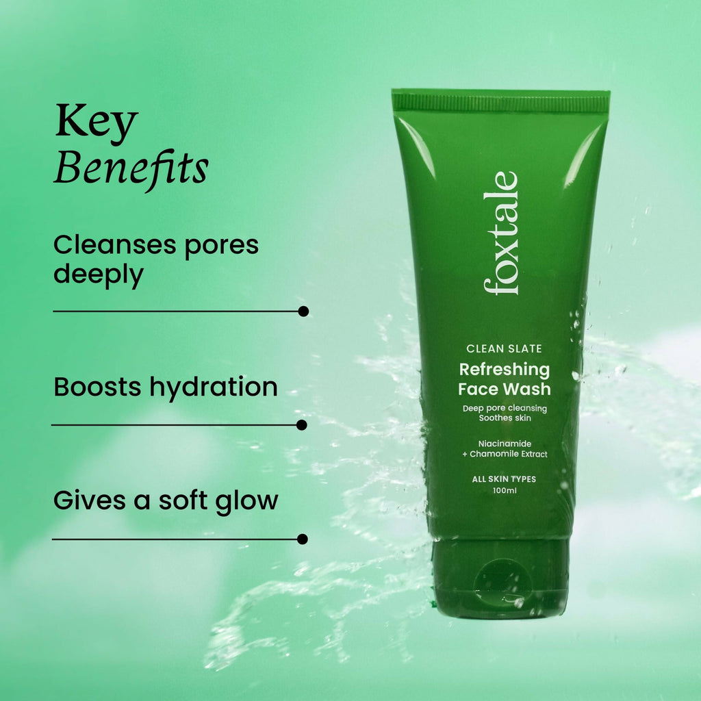 Foxtale Refreshing Face Wash For Deep Cleansing with Niacinamide - Hydrates & Brightens Skin | Grocsy