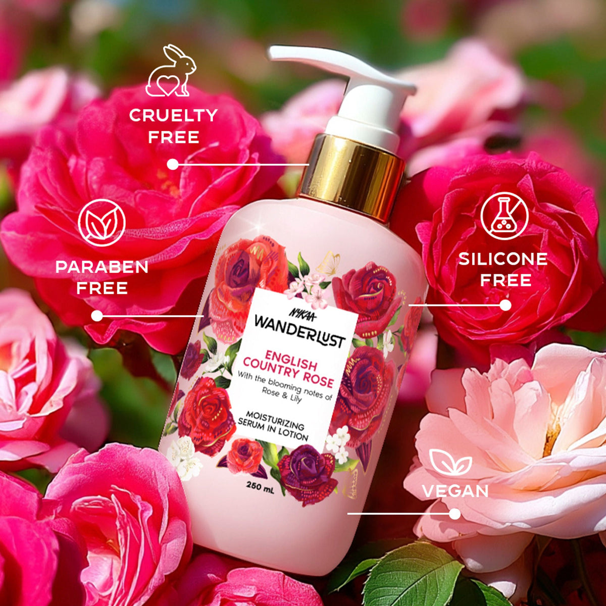 Wanderlust Moisturizing Body Lotion - English Country Rose | Grocsy