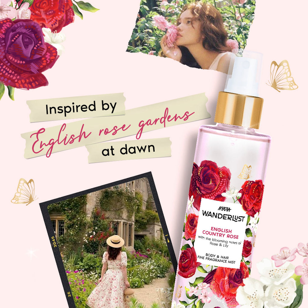 Wanderlust Fragrance Mist For Her - English Country Rose | Grocsy