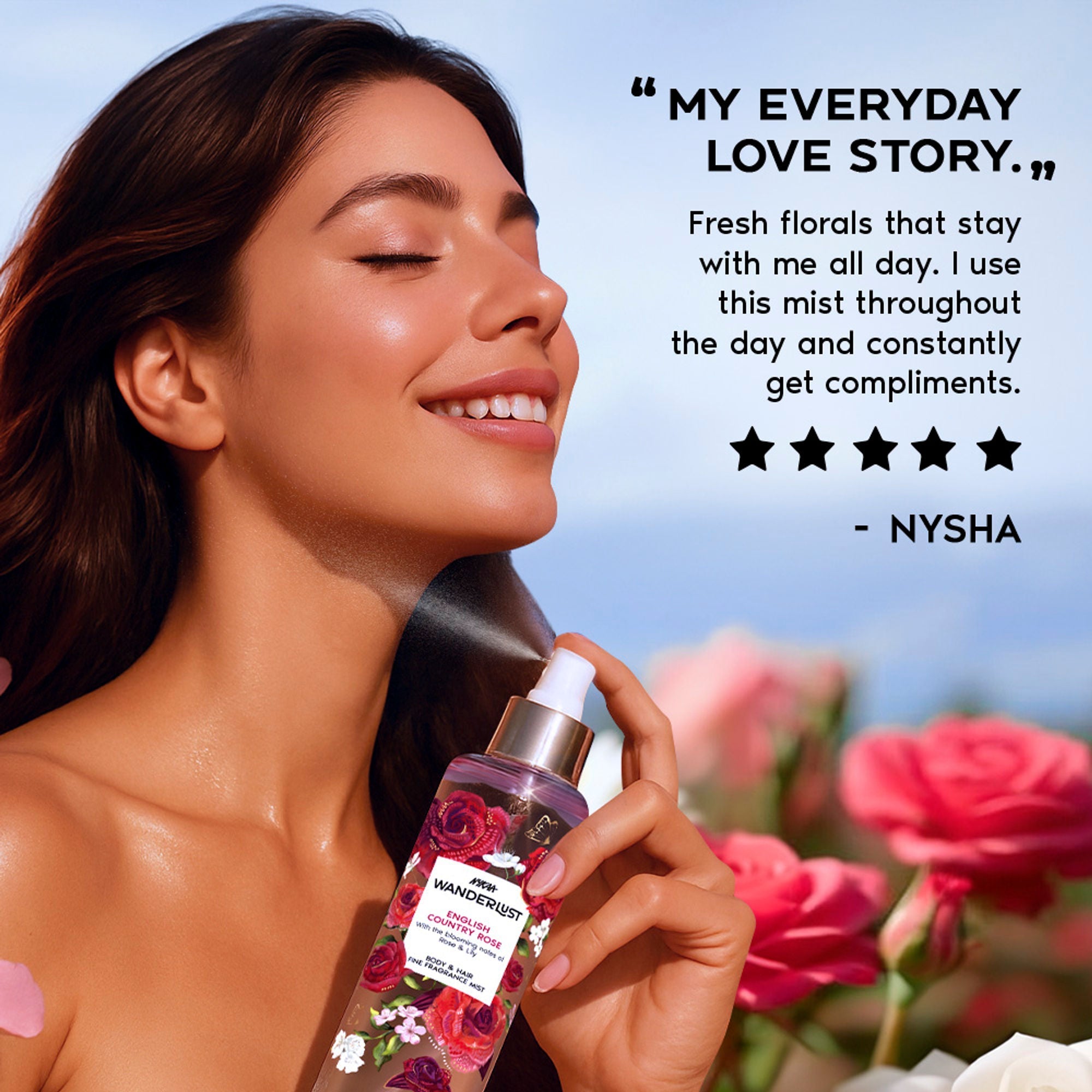 Wanderlust Fragrance Mist For Her - English Country Rose | Grocsy