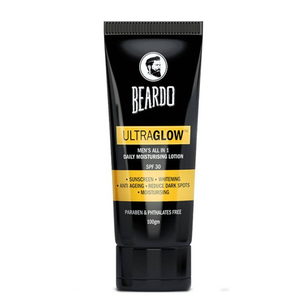 Beardo Ultraglow Men's All in 1 Daily Moisturising Lotion SPF 30 | Grocsy