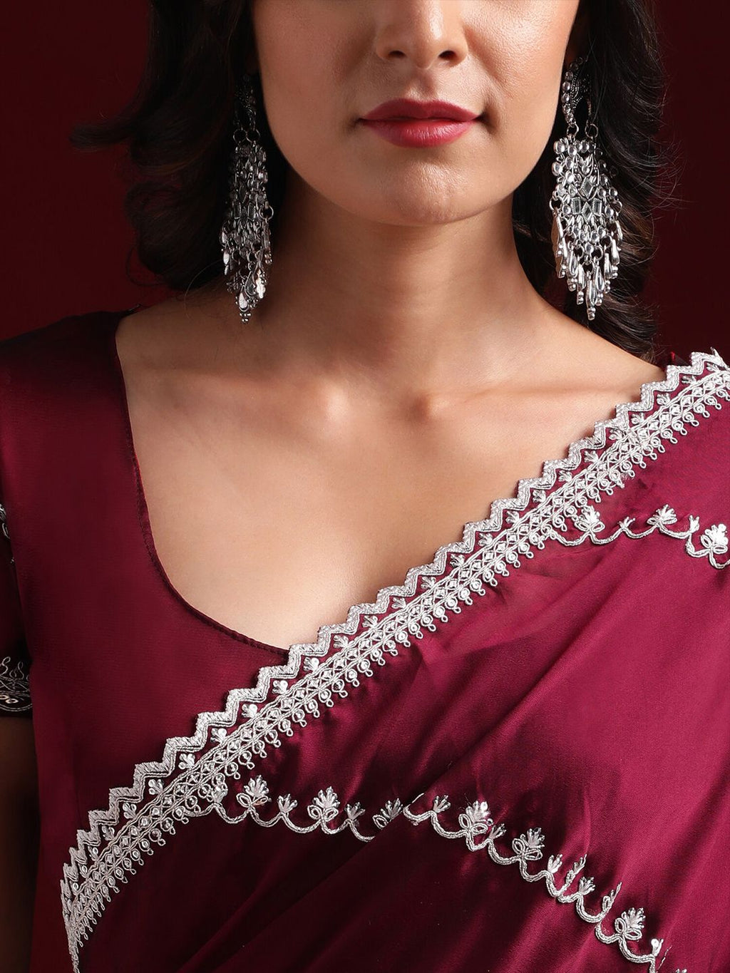 kasee Floral Embroidered Pure Silk Saree | Grocsy
