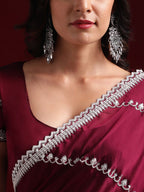 kasee Floral Embroidered Pure Silk Saree | Grocsy