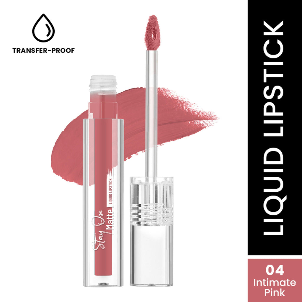 Swiss Beauty Stay On Matte Liquid Lipstick - 4 Intimate Pink | Grocsy