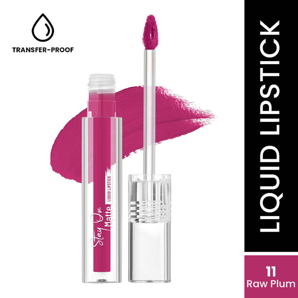 Swiss Beauty Stay On Matte Liquid Lipstick - 11 Raw Plum | Grocsy