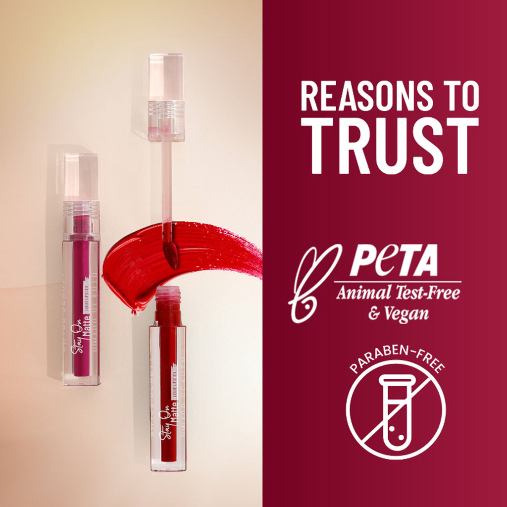 Swiss Beauty Stay On Matte Liquid Lipstick - 17 Modest Red | Grocsy