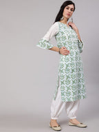 Aks Tropical Printed Bell Sleeves Kurta | Grocsy