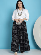 TAG 7 Ethnic Motifs Printed Pure Cotton Flared Ethnic Palazzo | Grocsy