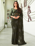 Tikhi Imli Green Floral Embellished Saree | Grocsy