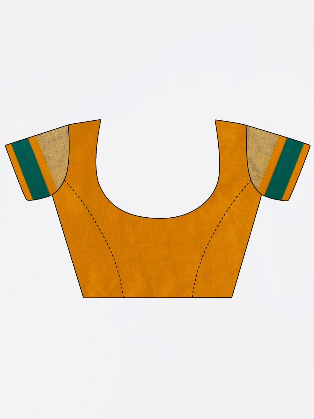 Saree Mall Mustard & Green Silk Cotton Colourblocked Kanjeevaram Saree | Grocsy