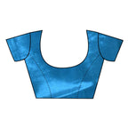 Very Much Indian Fusion Cotton Tissue Shimmer Saree - Light Blue | Grocsy
