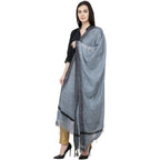 A R Silk Black Temple border Regular Dupatta Color Gray Dupatta or Chunni | Grocsy