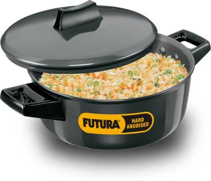Hawkins Futura Hard Anodised Cook-n-Serve Bowl Handi 2 L with Lid (ACB20) | Grocsy