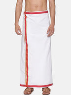 Sethukrishna Men White Solid Cotton Readymade Dhoti | Grocsy