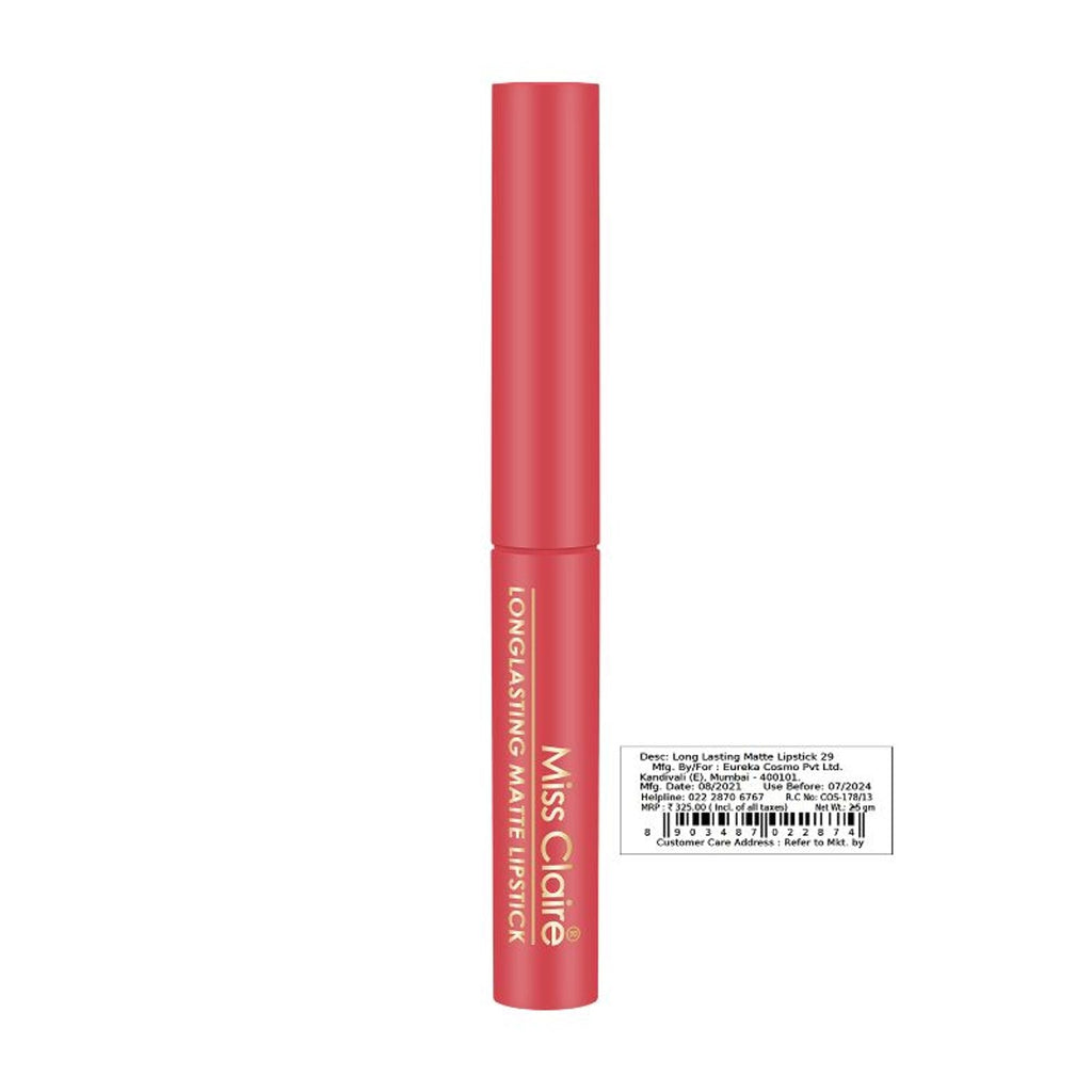 Miss Claire Long Lasting Matte Lipstick - 29 Pink Sorbet | Grocsy