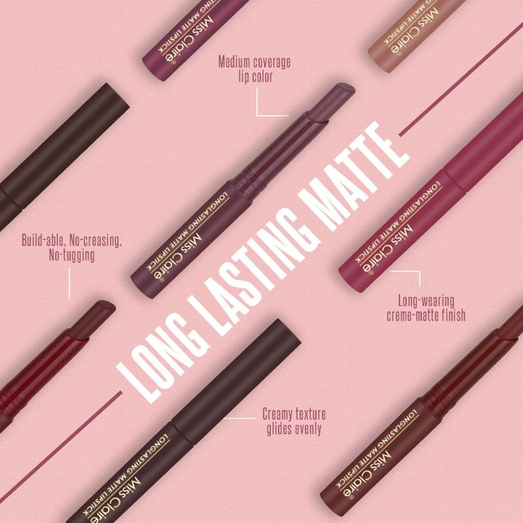 Miss Claire Long Lasting Matte Lipstick - 29 Pink Sorbet | Grocsy