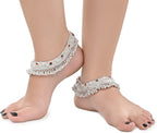AanyaCentric Silver Plated White Metal Payal Indian Traditional Ethnic Fashion Imitation Jewellery Foot Chain | Grocsy