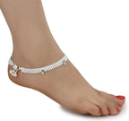 AanyaCentric Silver Plated White Metal Payal Indian Traditional Ethnic Fashion Imitation Jewellery Foot Chain | Grocsy