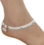 AanyaCentric Silver Plated White Metal Payal Indian Traditional Ethnic Fashion Imitation Jewellery Foot Chain | Grocsy