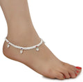 AanyaCentric Silver Plated White Metal Payal Indian Traditional Ethnic Fashion Imitation Jewellery Foot Chain | Grocsy