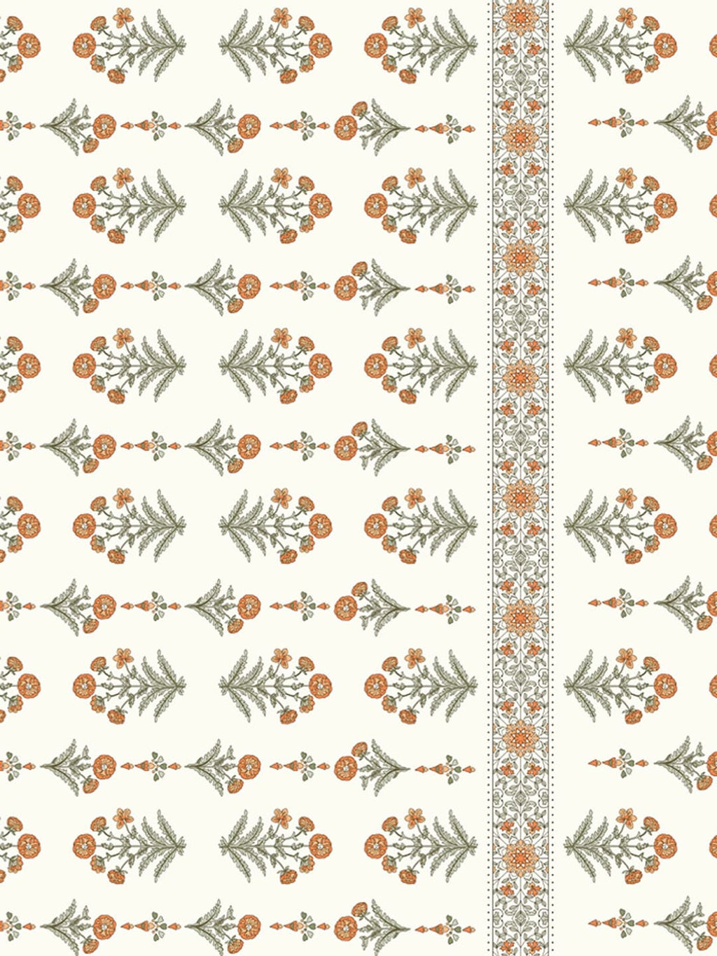 CHHAVI INDIA Cream-Coloured & Orange Floral Ultra Soft 210 TC Bedsheet with Pillow Covers | Grocsy