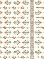 CHHAVI INDIA Cream-Coloured & Orange Floral Ultra Soft 210 TC Bedsheet with Pillow Covers | Grocsy