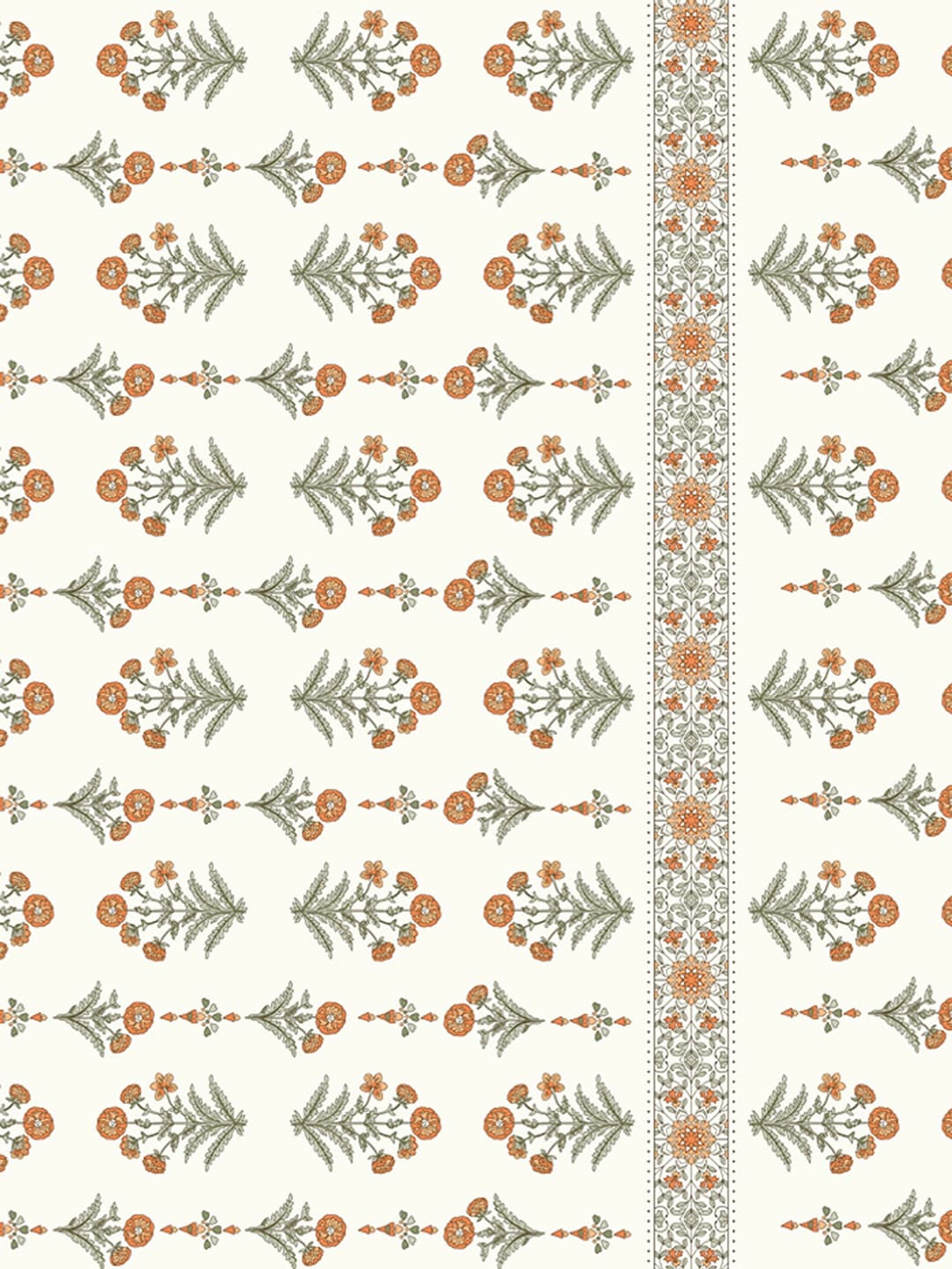 CHHAVI INDIA Cream-Coloured & Orange Floral Ultra Soft 210 TC Bedsheet with Pillow Covers | Grocsy