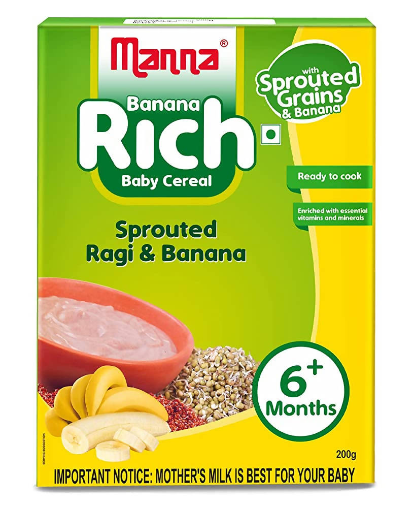Manna Banana Rich Baby Cereal For 6+ Months | Grocsy