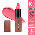 KINDED Satin Saga Bullet Creamy Lipstick With Satin Finish & Vitamin E - 01 Flamingo Pink | Grocsy